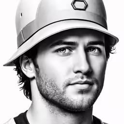 a baseball player posing for the camera in a baseball cap