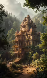 a large castle like structure that looks like it is in the middle of nowhere