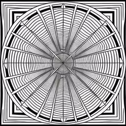 a black and white graphic art work consisting of square tiles,a black and white drawing with the shape of a rectangle