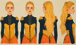 some woman in costume and hair are shown