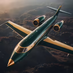 an airplane flying high above a mountain in the air