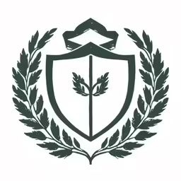 an image of a shield with a wreath around it