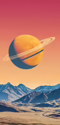 a planet is in the middle of an open landscape