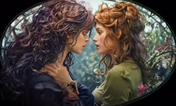two women standing in front of each other