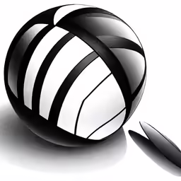 a drawing of a ball with lines on it