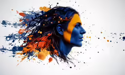 a person with paint all over their face