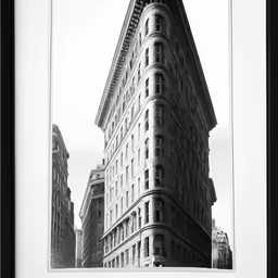an old building is framed by glass