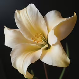 an up close picture of a flower in the dark