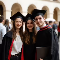 a couple of young people in graduation robes