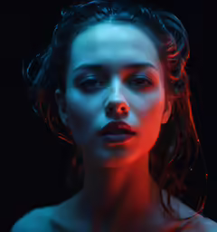 a woman is photographed in this artistic image