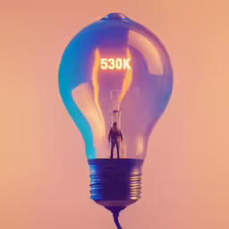 there is a man inside the light bulb