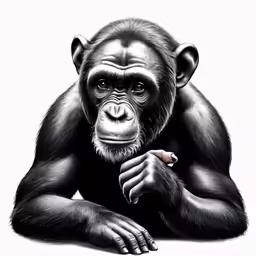 a drawing of a monkey with its eyes open
