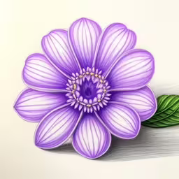 a drawing of a flower with a green stem