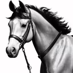 the head of a horse with long mane