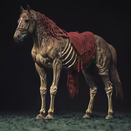 a horse wearing an elaborate outfit