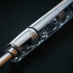 a large metal pen with a thin tip