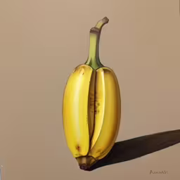 two bananas are in the light on a light colored background