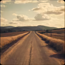 a road going into the distance in the middle of a desert