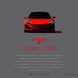 a poster with an image of a red car