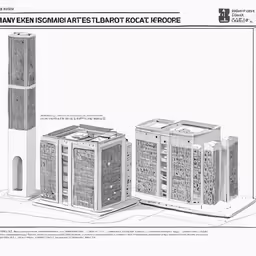 architectural diagrams and diagrams from an article in the magazine