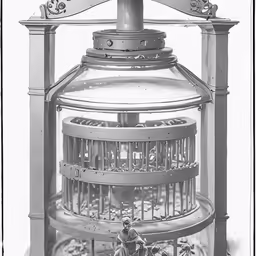a drawing of a person on a bicycle next to a lantern