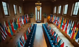 the european parliament is full of european flags