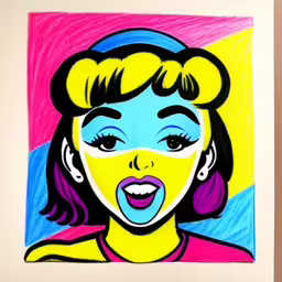 a painting on the wall is showing a woman
