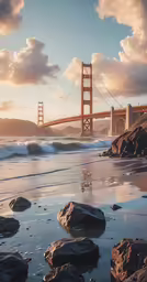 a big golden gate bridge as it is very cloudy