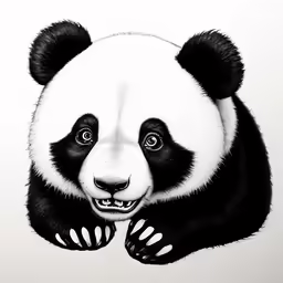 panda bear drawing on a white background