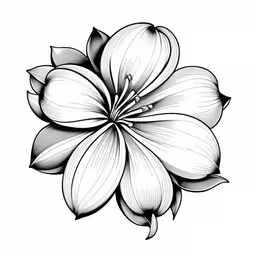 the black and white flower is drawn on paper,the black and white flower on the wall