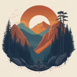 the man and woman are standing in the woods under the moon