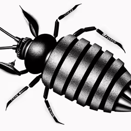 a black and white drawing of a bug