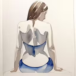 a drawing of a woman