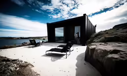 the black house is located on top of the mountain