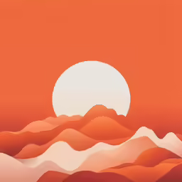 an illustration of mountains in the background with the sun rising over the horizon