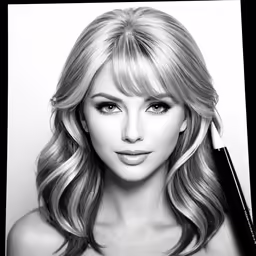 a drawing of a woman with blond hair