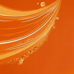 an orange background with lines and bubbles in the water