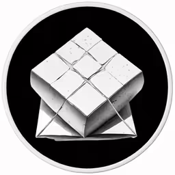 the white cube on the black circle shows that the area is square and has four squares