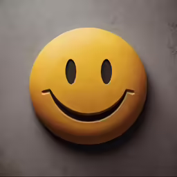 an excited yellow smiley face is on the wall