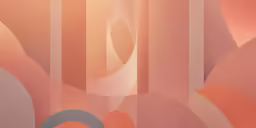 a painting of circles and lines with some colors