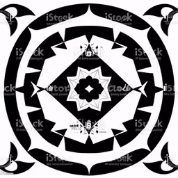 an abstract circular design is used in various ways to make it appear like a flower