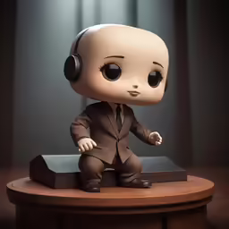 the little figurine is dressed like an old man