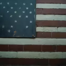 a flag with a few stars painted on it
