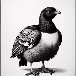 an illustration of a black and white bird