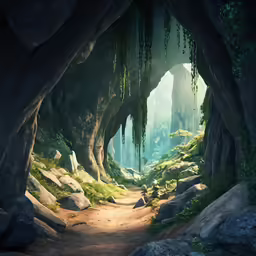 there is a trail going under the big tree