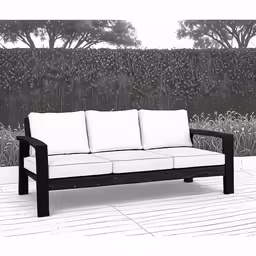 a couch sitting on top of a white floor