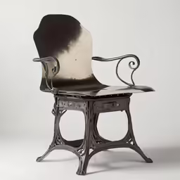 an old chair sitting in front of a white background
