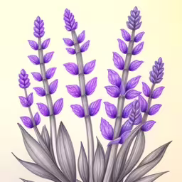 a drawing with purple flowers in a white vase,drawing of flowers from a purple notebook