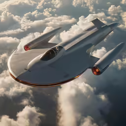 a small white airplane flying through the sky