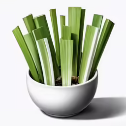 the green onions are in the bowl ready to be cut into slices